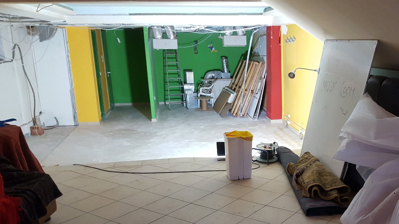 The space during construction